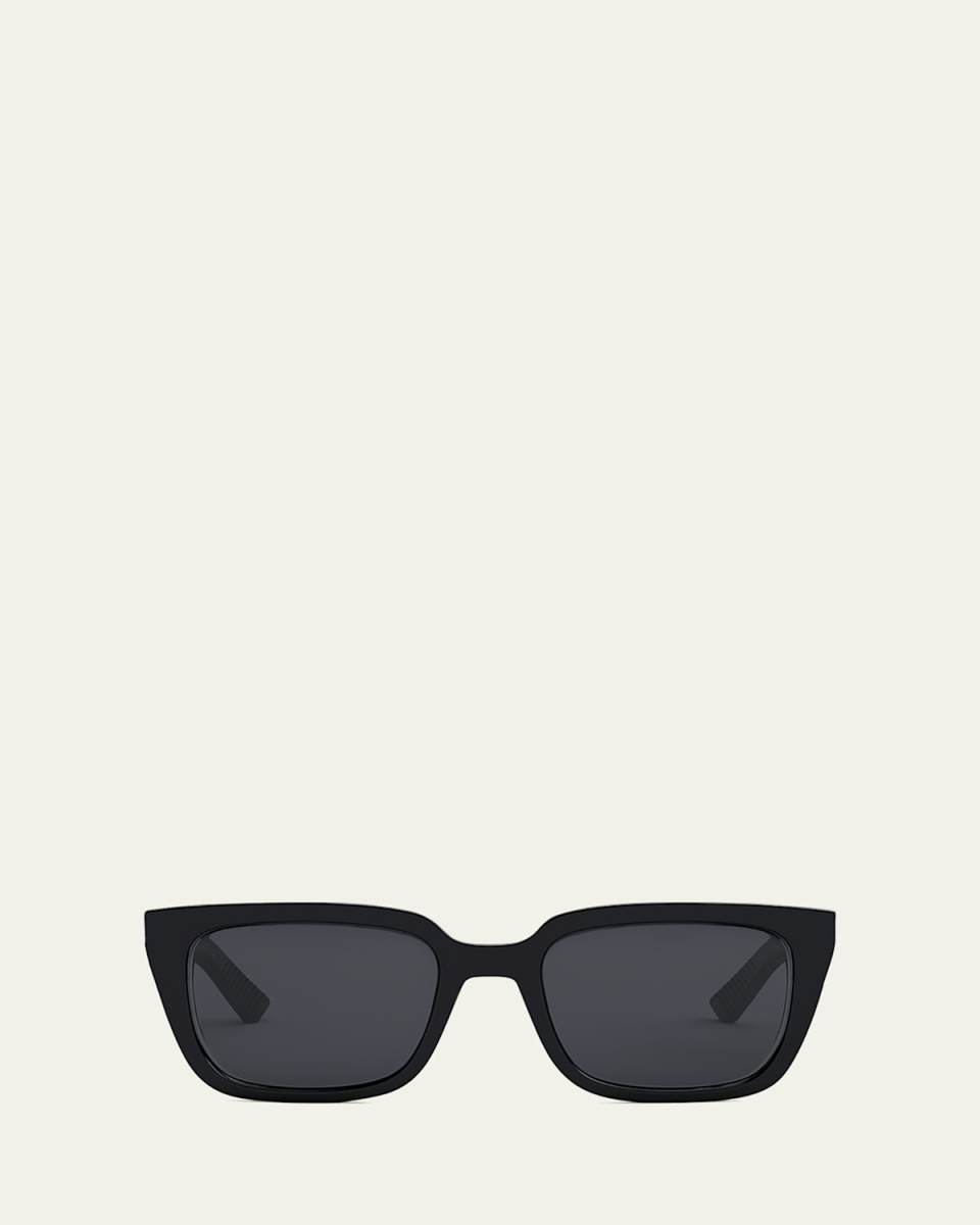 Men's Dior B27 S2I Rubber Logo Square Sunglasses